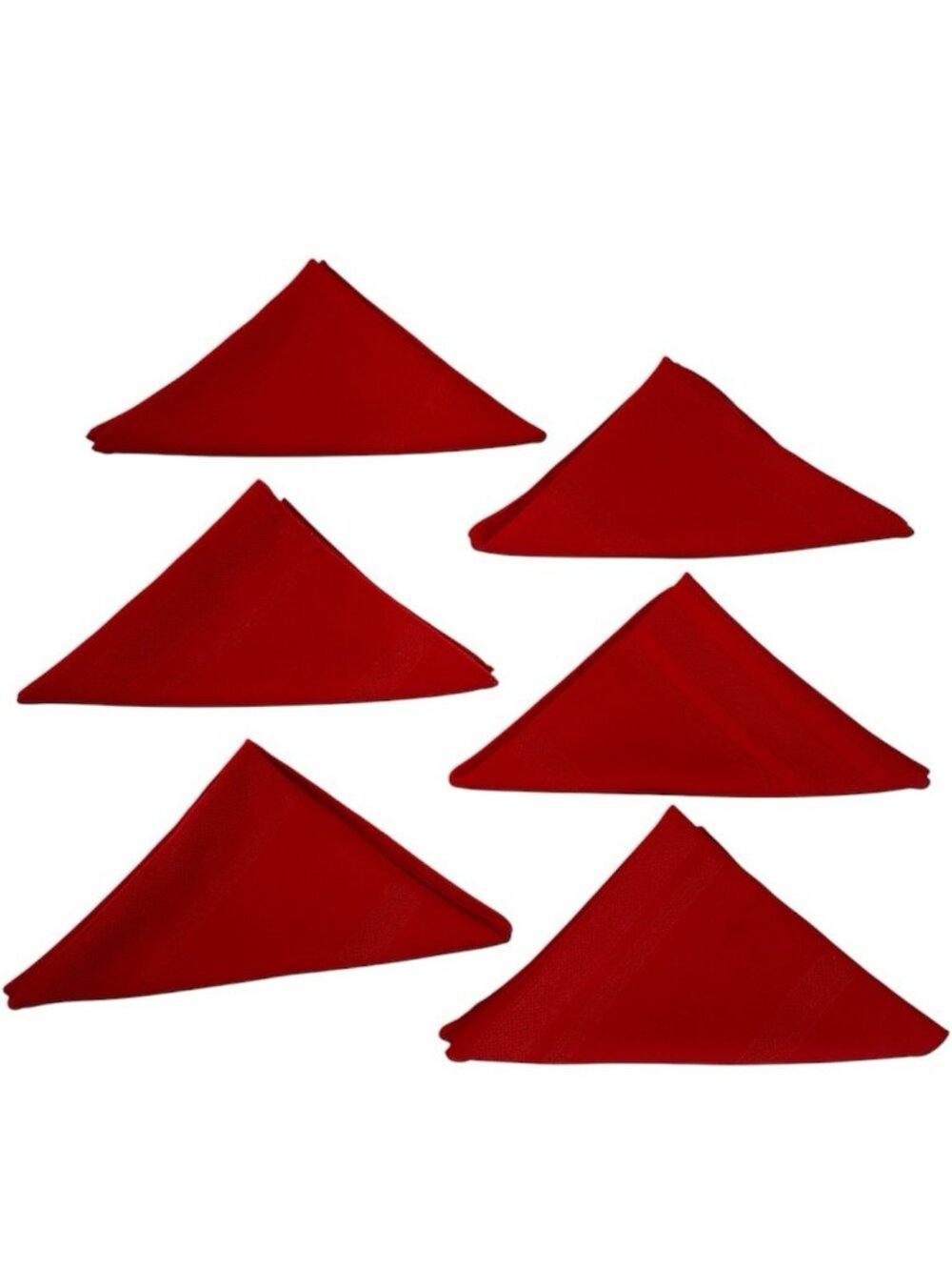 Set Of 6 Red Cloth Napkins Woven Textured Stripe Dinner Table 16”X 16”